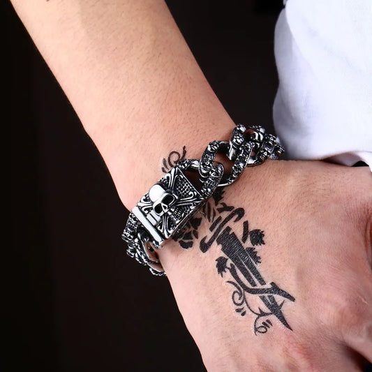 Cool Skull Bracelet For Man  Stainless Steel