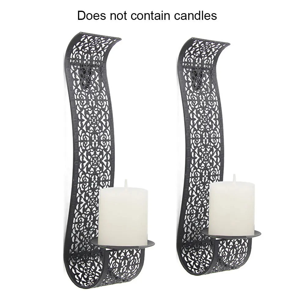 2pcs Wall Mounted Metal Candle Holder